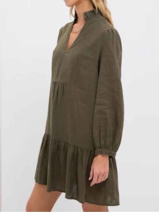 Tuckernuck Dresses & Skirts - NWT Tuckernuck Palmerston Olive Green linen shirt Dress